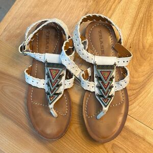 Trask‎ Women’s ALEXA leather Strappy Sandals Navajo beaded size6  $189 SOLD OUT!
